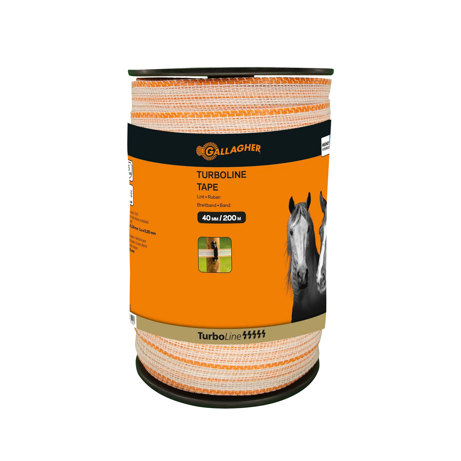 Gallagher TurboLine tape 40 mm (white, 200 metres)