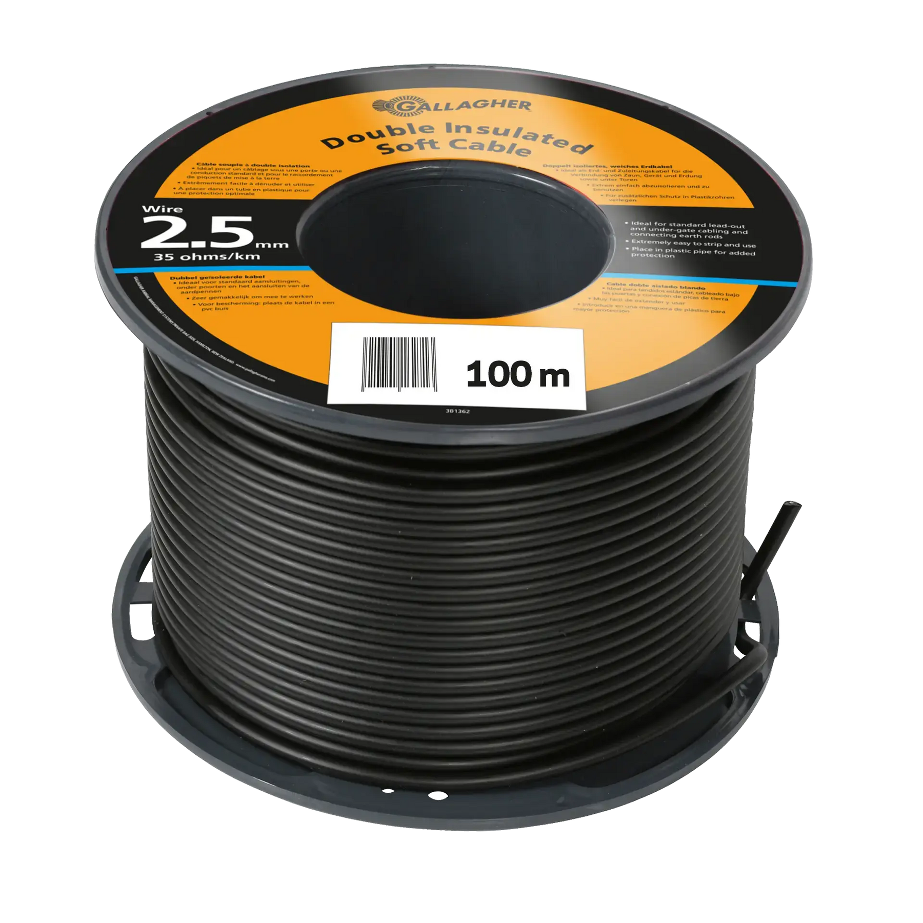 Gallagher Ground cable ø2.5mm (100 metres) - 35 Ohm/1km
