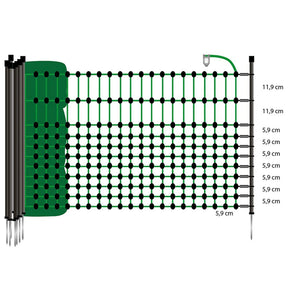 Gallagher Rabbit-/hobby net, green, single pin, 65cm, 50m