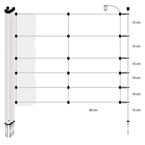 Gallagher Wild boar net, single spike, 75cm, 50m