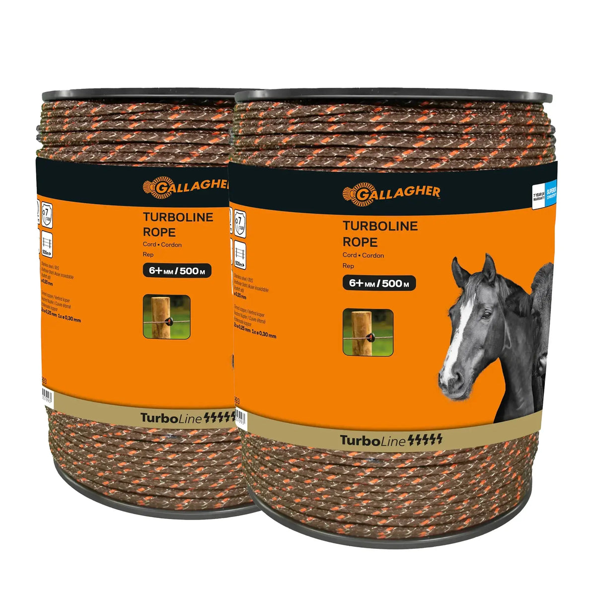 Gallagher Gallagher electric fence conducting wire Turboline Rope, duopack (2x500m) Terra