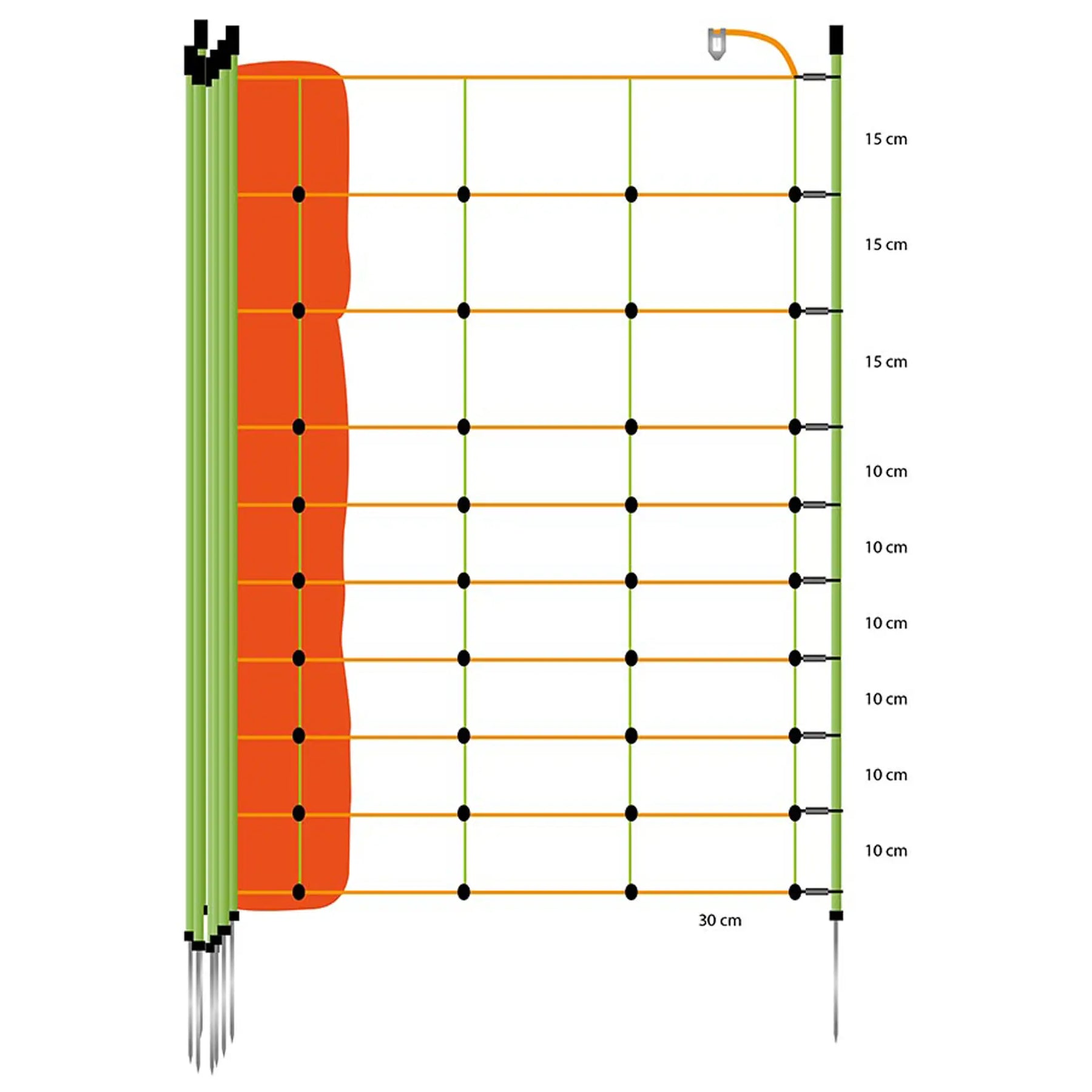 Gallagher Combo net for sheep, reinforced, single pin, 105 cm, reinforced, 50 m