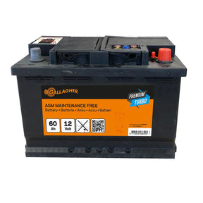 Gallagher Battery 12V/60Ah Premium Turbo AGM - 242x175x190