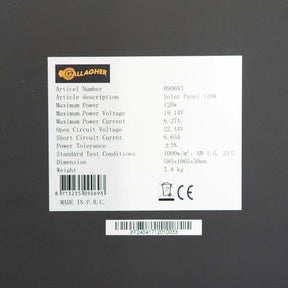 Gallagher Solar panel 120w incl. regulator