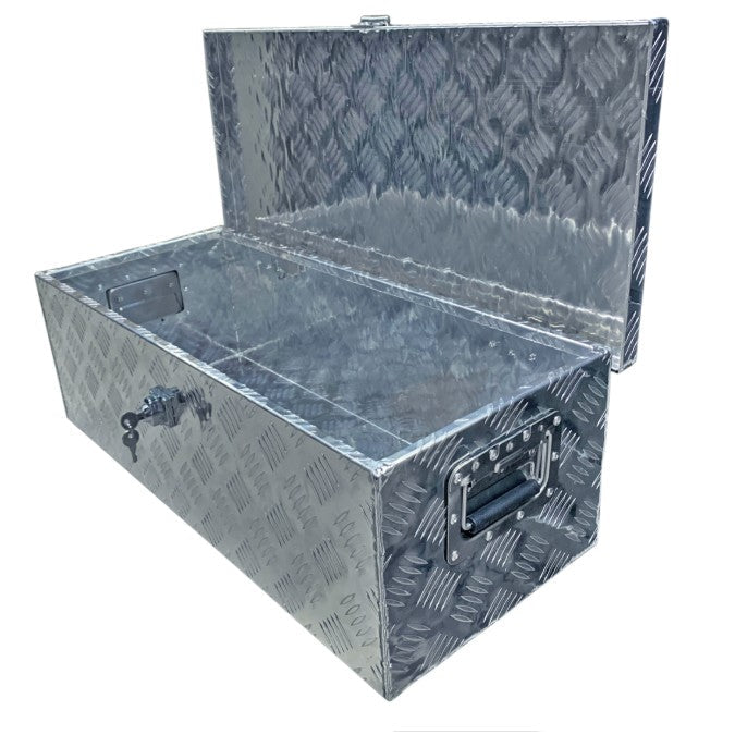 Trailer Toolbox Aluminum Checker Plate 31" x 13" x 10" - Includes 2 Keys