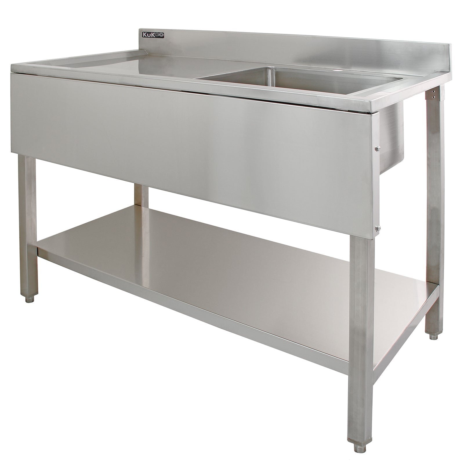 KuKoo Commercial Sink with Pre-Rinse Tap and Left-Hand Drainboard