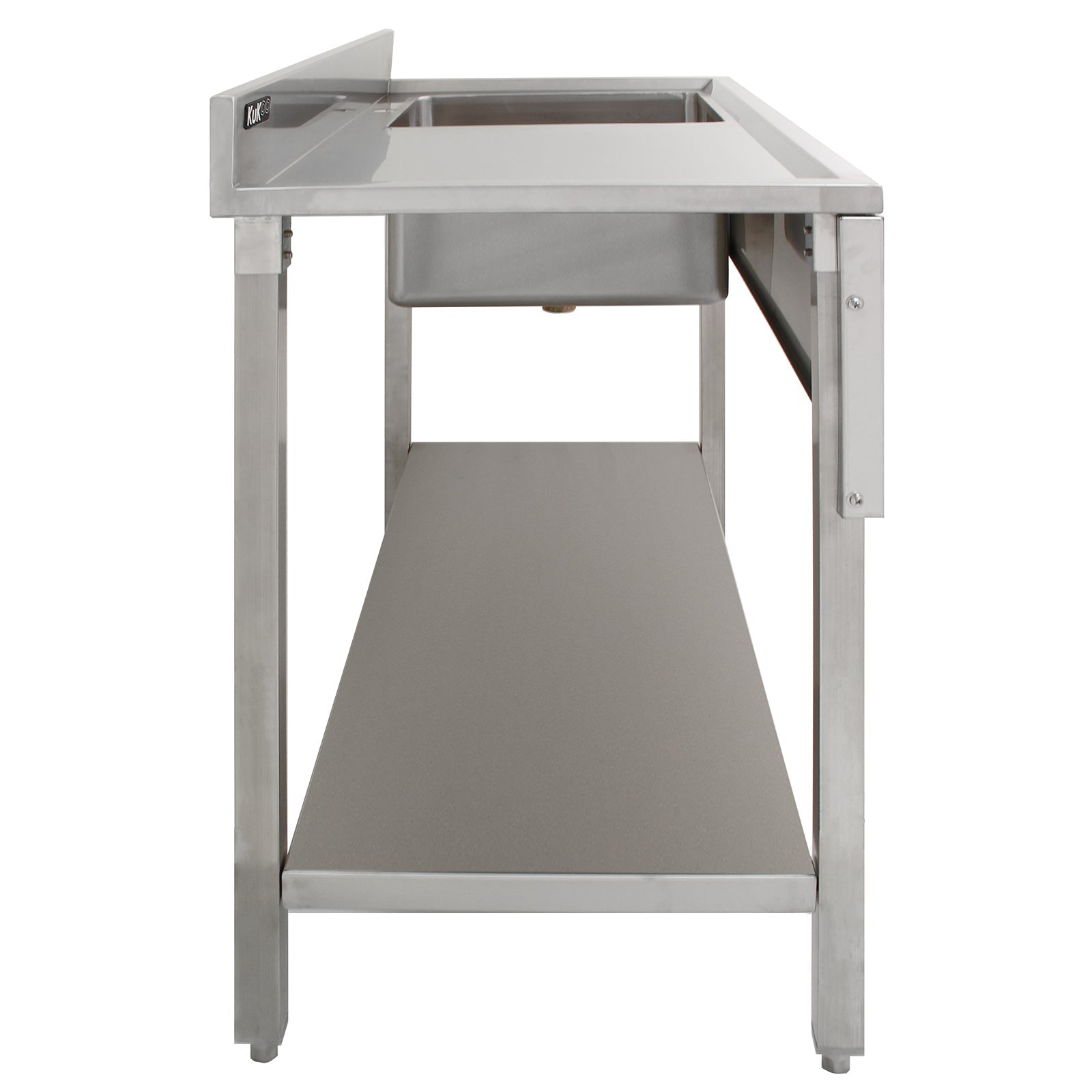 Stainless Steel Laboratory Sink, Single Bowl, 1.0mm Thick, Left-Hand Drainer