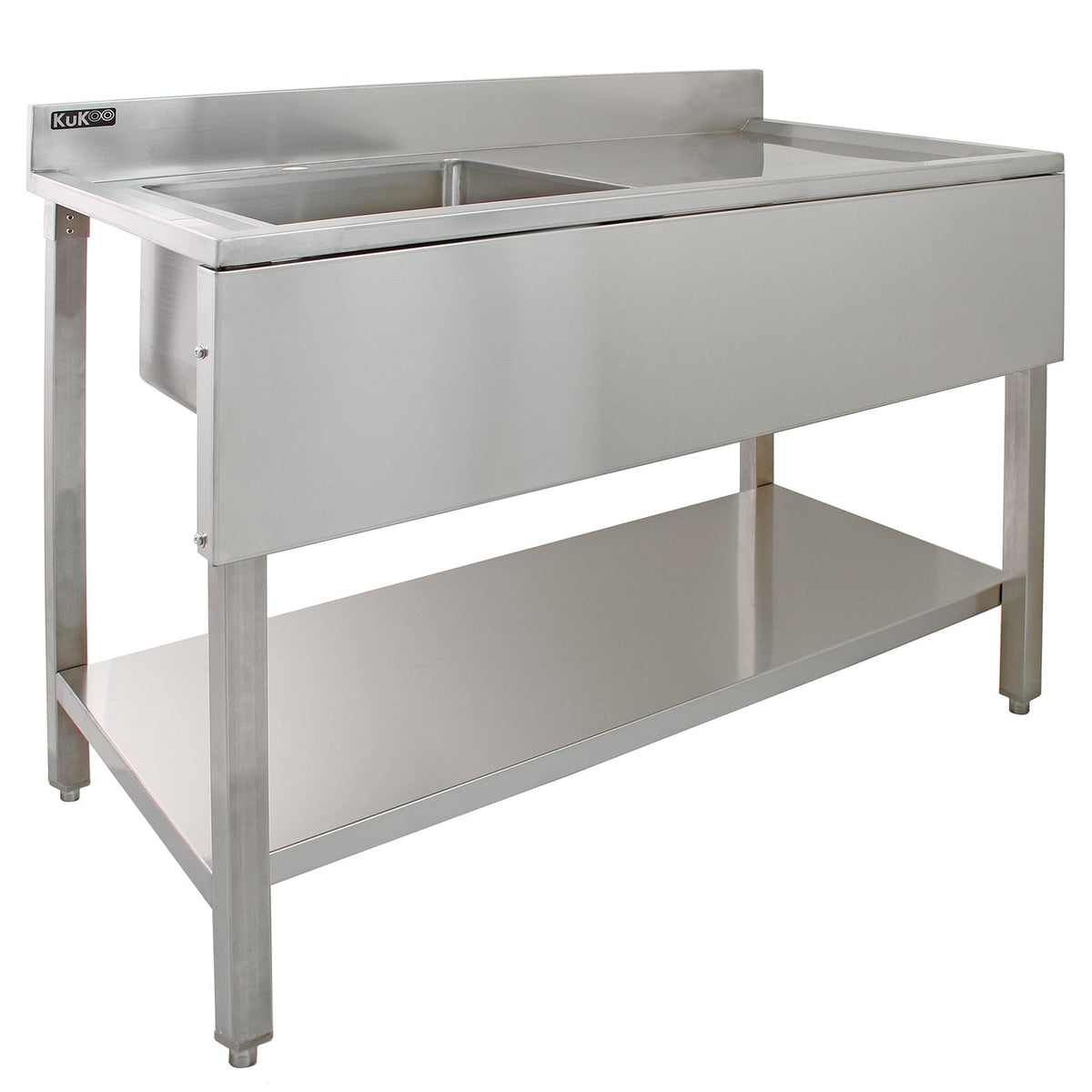 KuKoo Commercial Kitchen Sink with Pre-Rinse Tap – Right-Hand Drainer