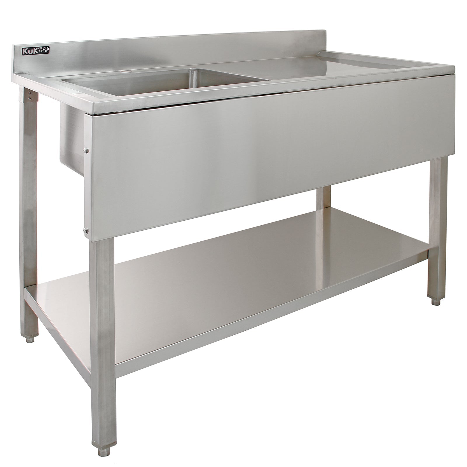 KuKoo Commercial Kitchen Sink with Pre-Rinse Tap – Right-Hand Drainer
