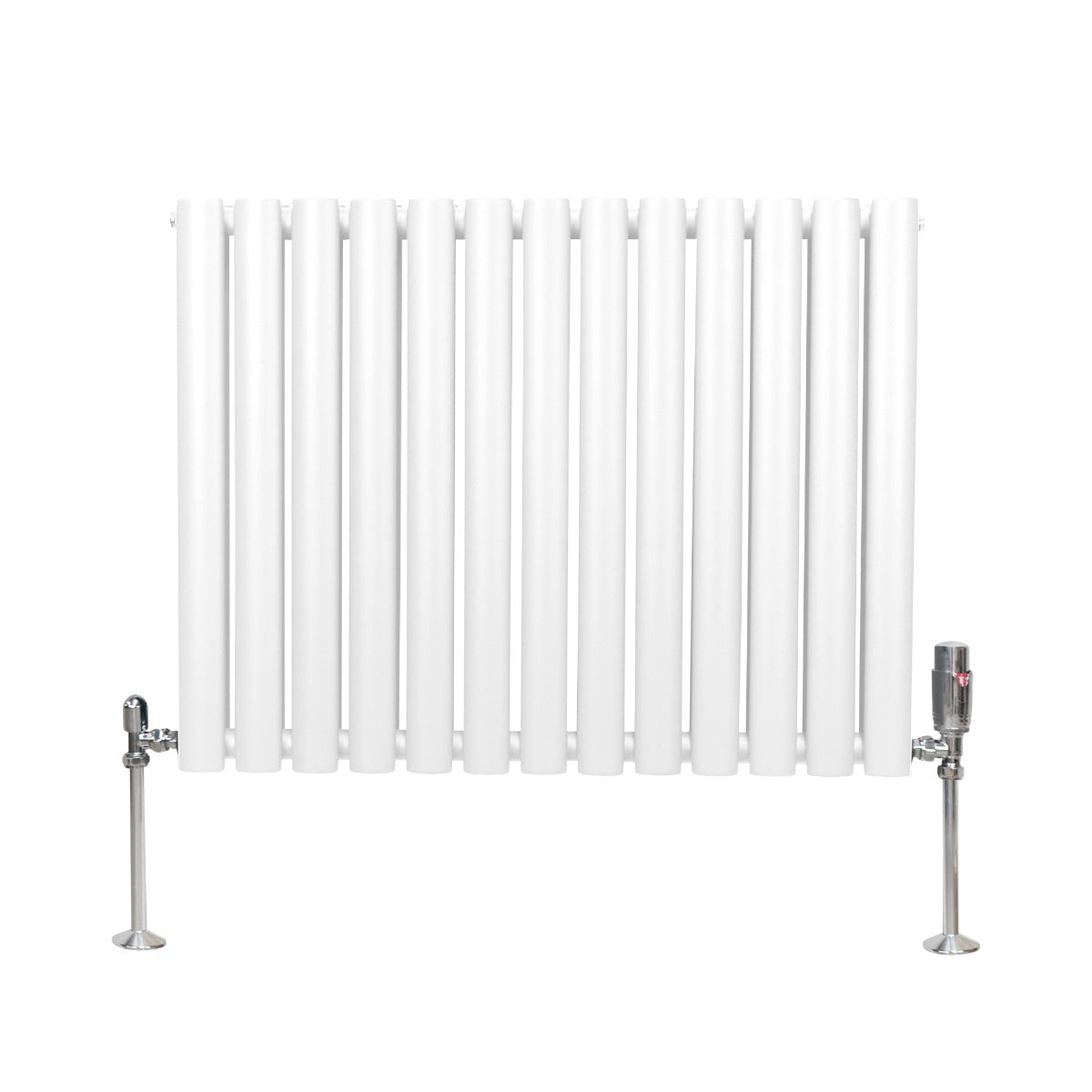 Oval Column Radiator with Valves - 600 x 780 mm - White