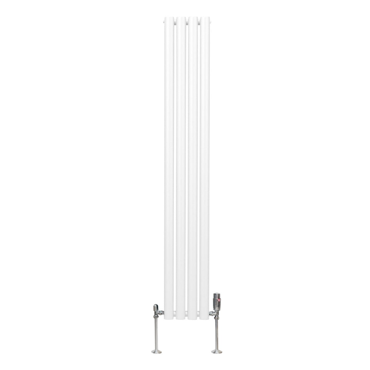 Oval Column Radiator with Valves - 1600mm x 240mm - White