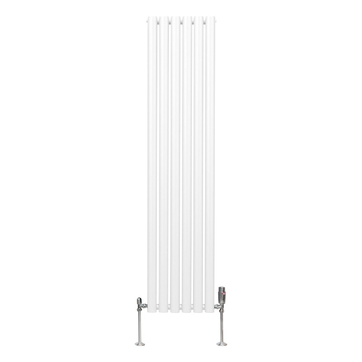 Oval Column Radiator with Valves - 1600 mm x 360 mm - White