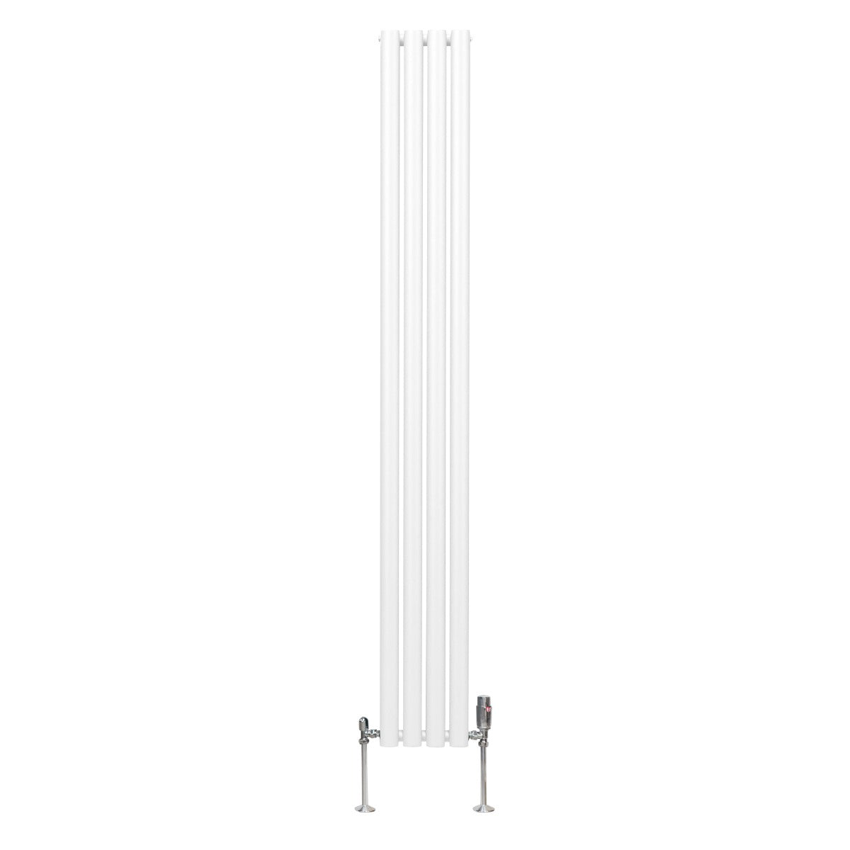 Oval Column Radiator with Valves – 1800 x 240 mm – White