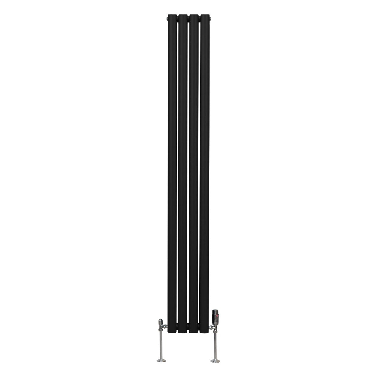 Oval Column Radiator with Valves – 1800mm x 240mm – Black