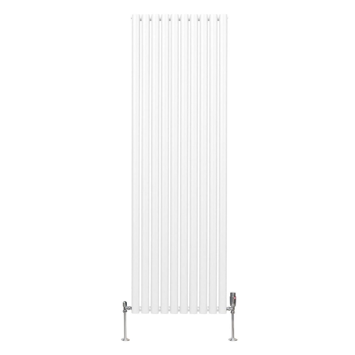 Oval Column Radiator with Valves - 1800 x 600 mm - White