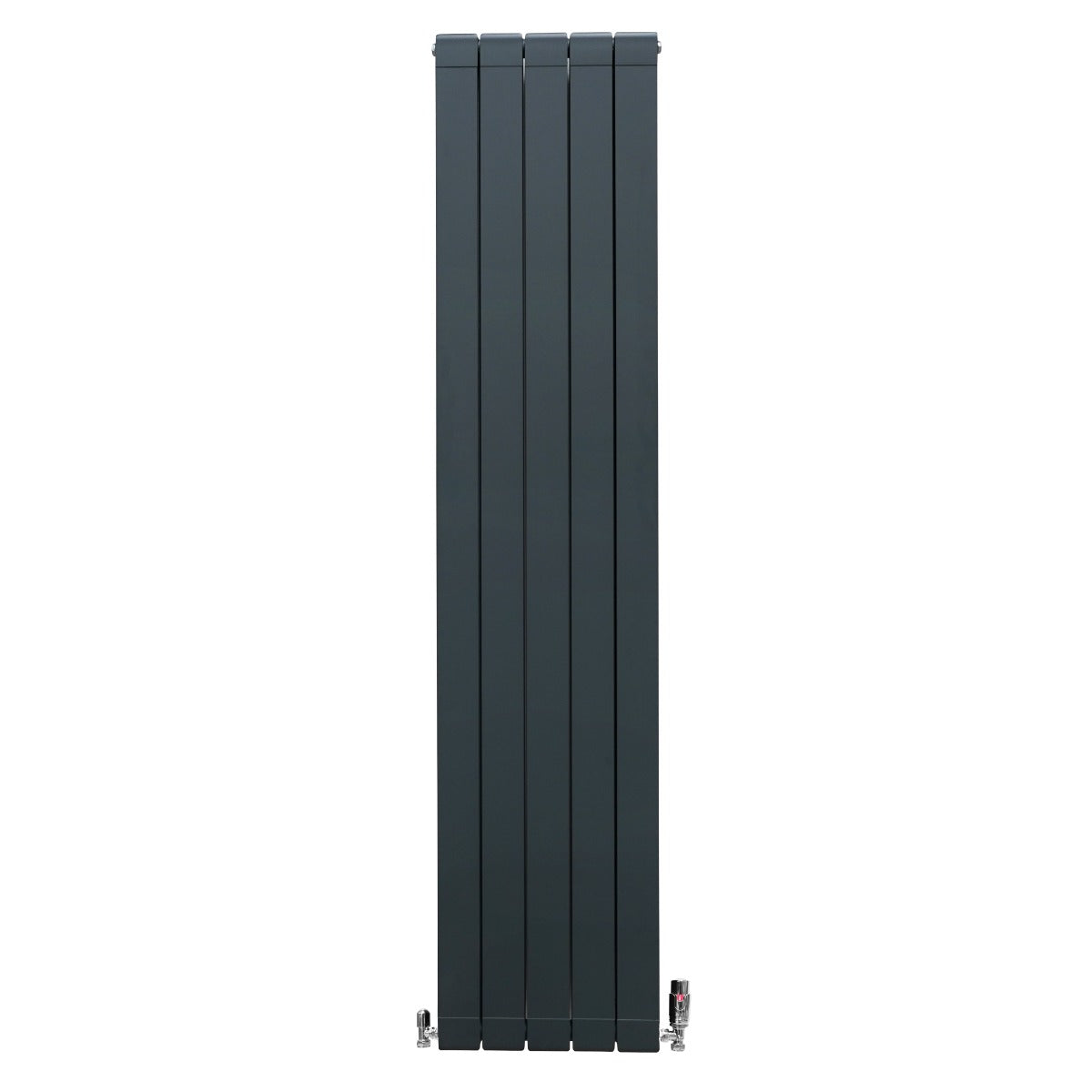Aluminium Radiator with Valves, 1800 x 395 mm, Anthracite Grey