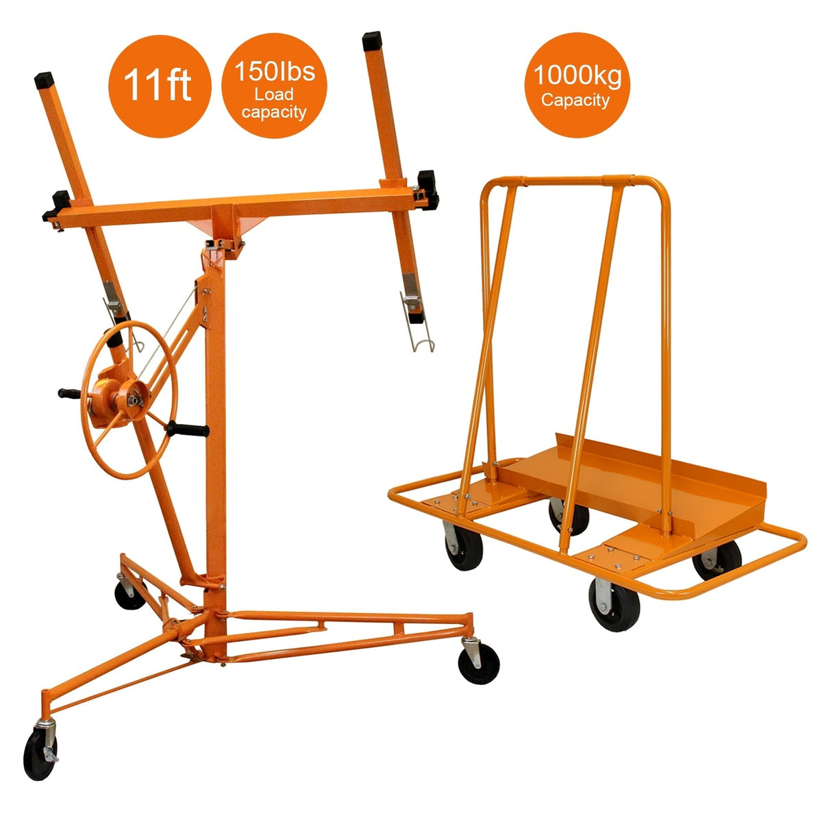 11-Foot Drywall Lifter Hoist and Plasterboard Trolley