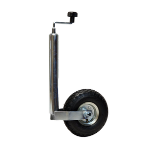 Jockey Wheel w/ Balloon Tyre - Telescopic 48mm Tube Trailer Stand Max Load 150kg