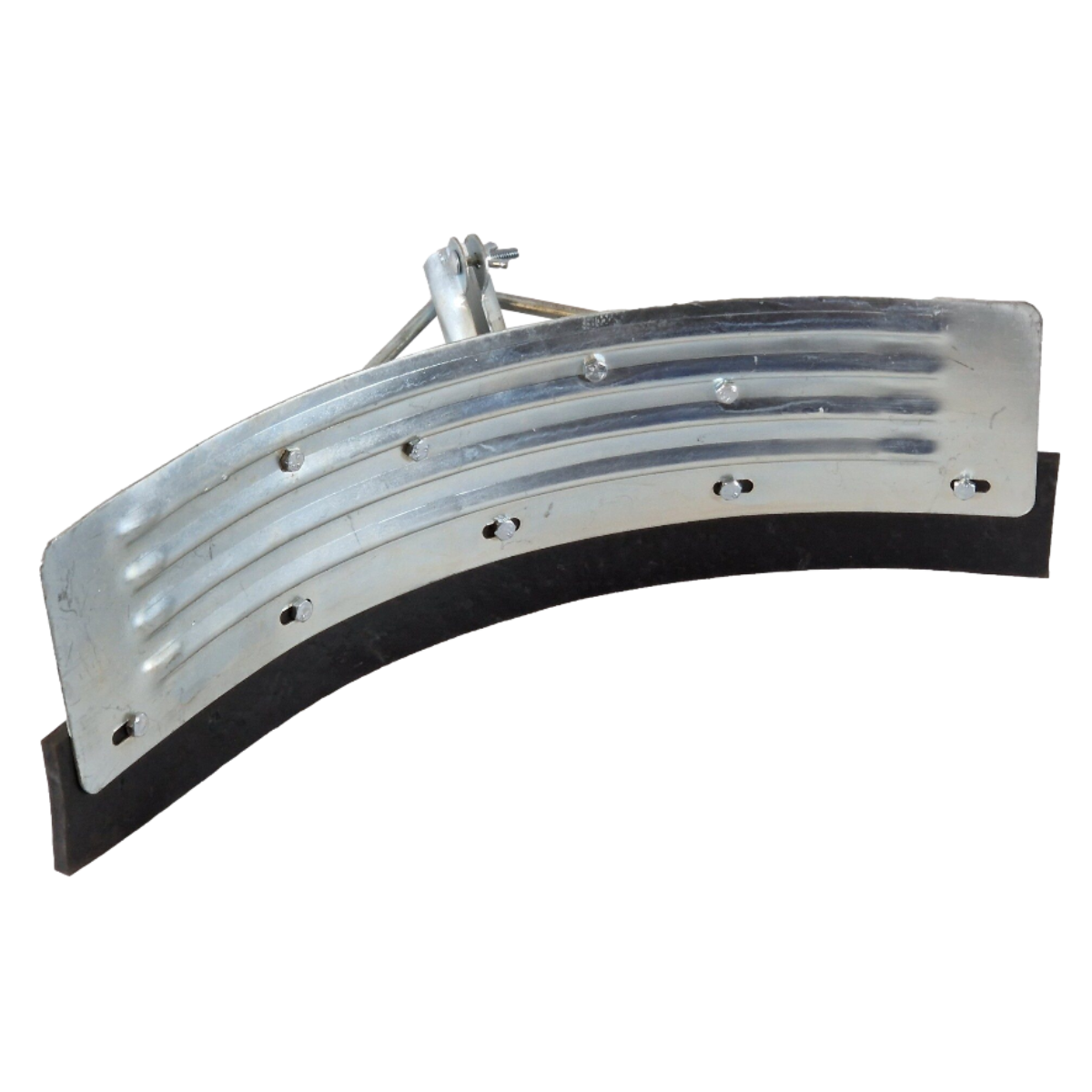 Yard Scraper Slurry Pusher Heavy Duty Metal Floor Squeegee Curved w/ Rubber Blade 18-34" (Shaft not included)
