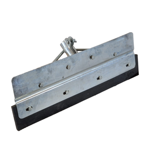 Yard Scraper Slurry Pusher Heavy Duty Metal Floor Squeegee Straight w/ Rubber Blade 18-34" (Shaft not included)