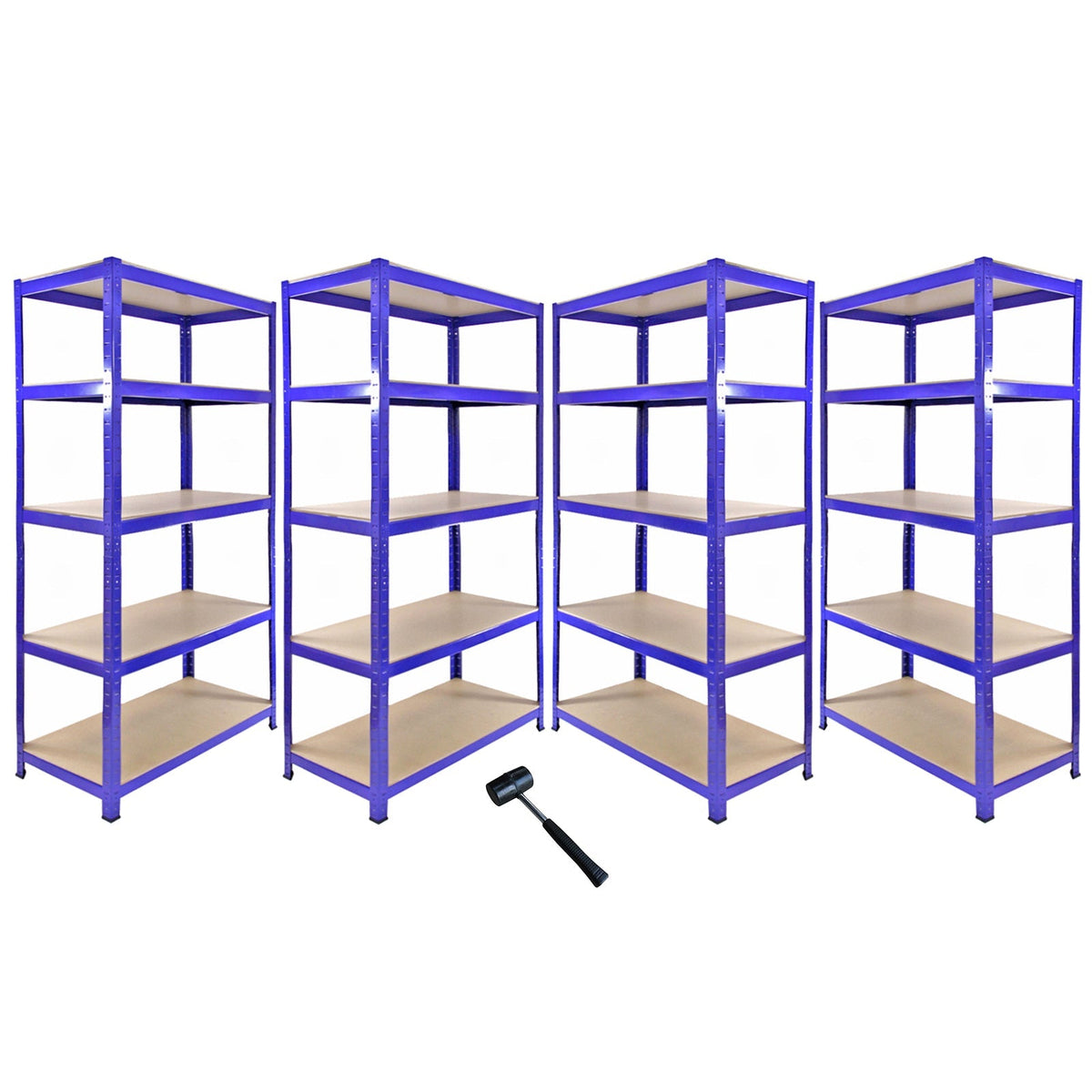 Monster Racking T-Rax Corner Shelving Unit with Four 90 cm Garage Storage Bays – Blue