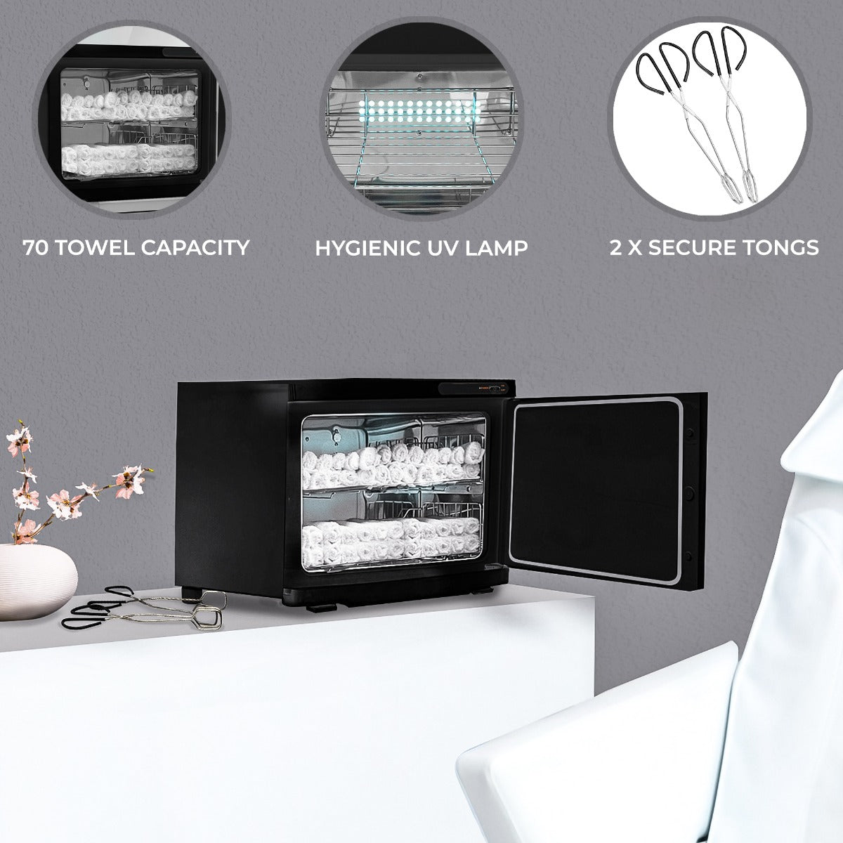 Black Heated Towel Warmer