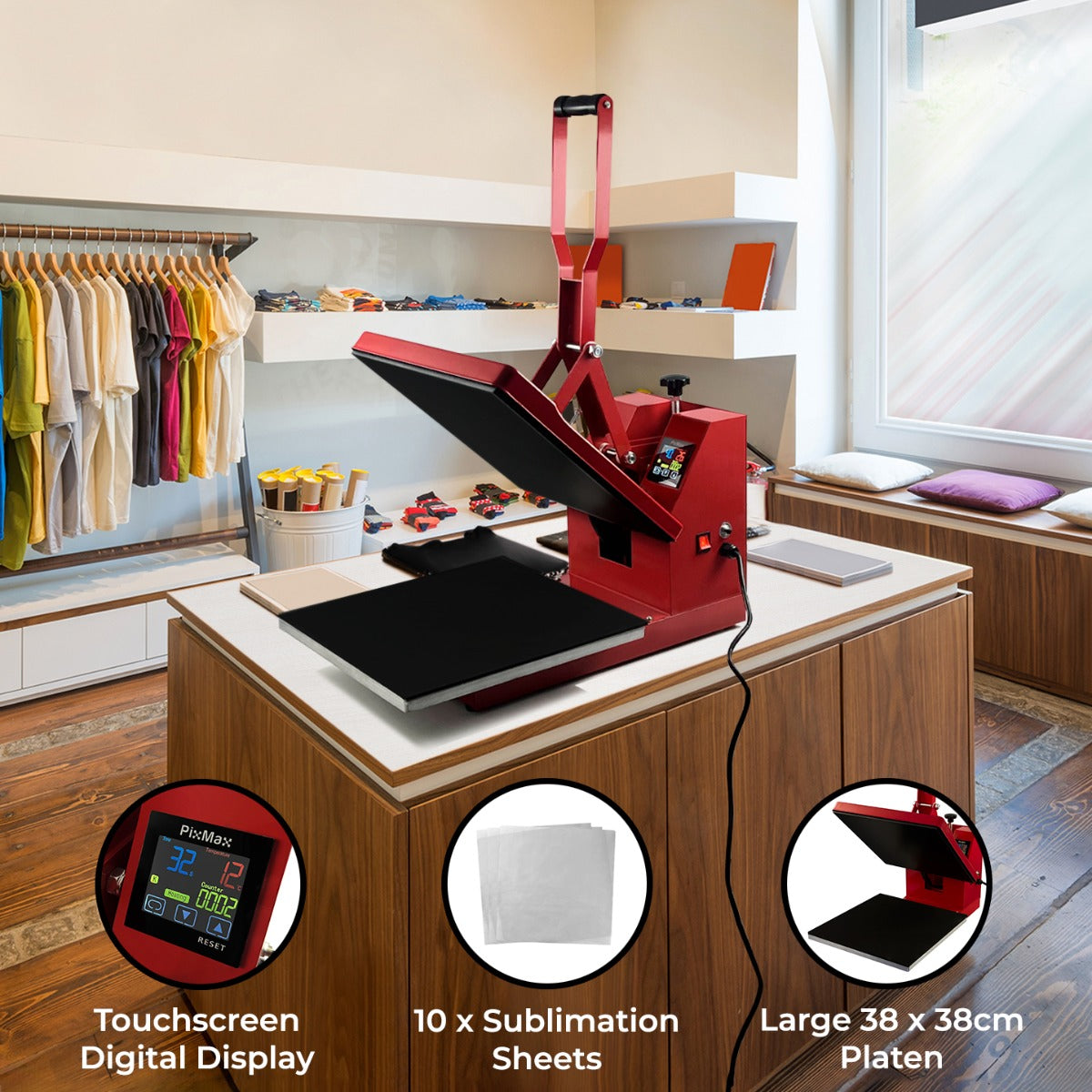 Clamshell Heat Press 38 x 38 cm (15 x 15 in)