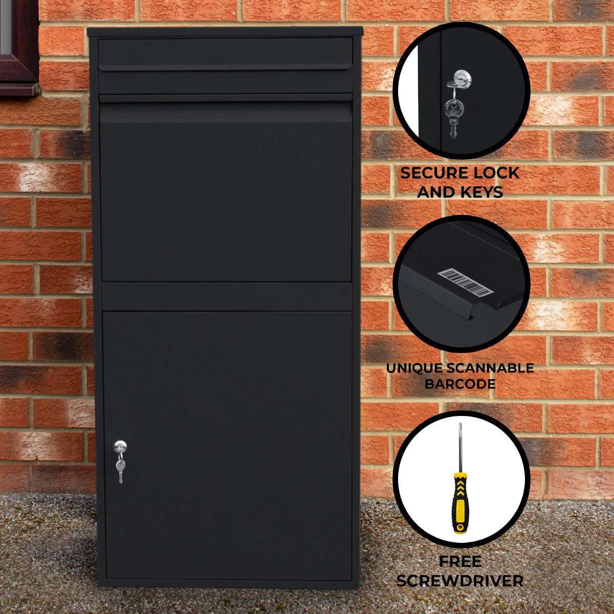 Extra-Large Black Anti-Theft Parcel Box