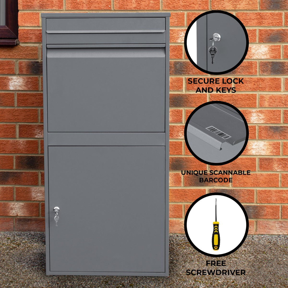 Grey Anti-Theft Parcel Post Box – Extra Large (XL)