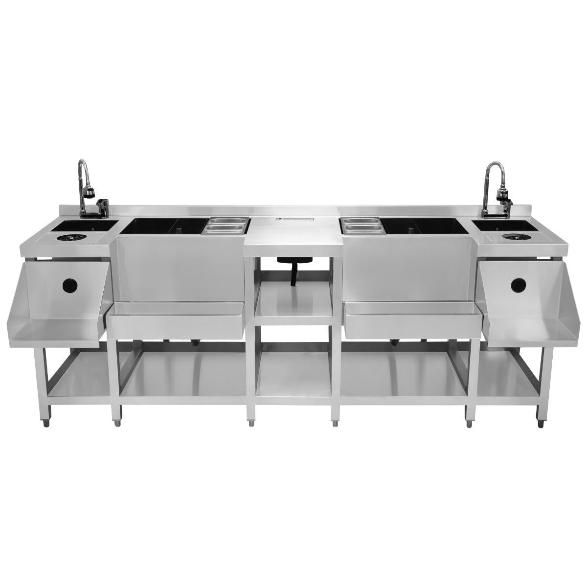 Compact Dual-Tier Cocktail Bar Station
