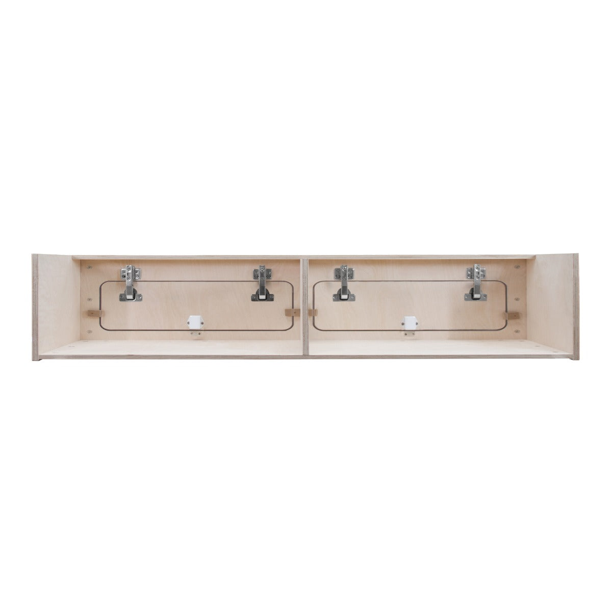 Overhead Camper Cabinet with Black Trim – 120 cm W x 25 cm H x 25 cm D