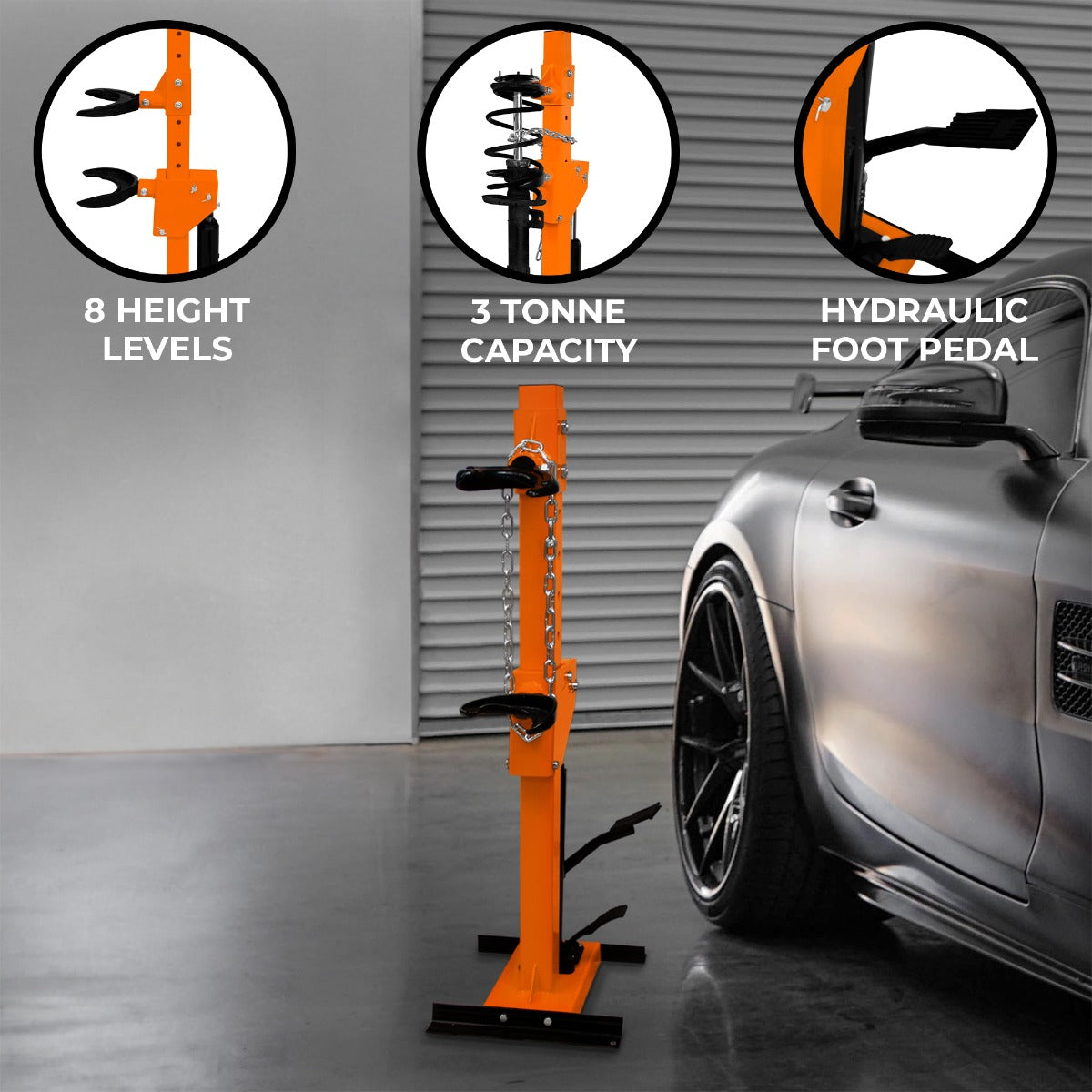Hydraulic Coil Spring Strut, 3-Ton Capacity