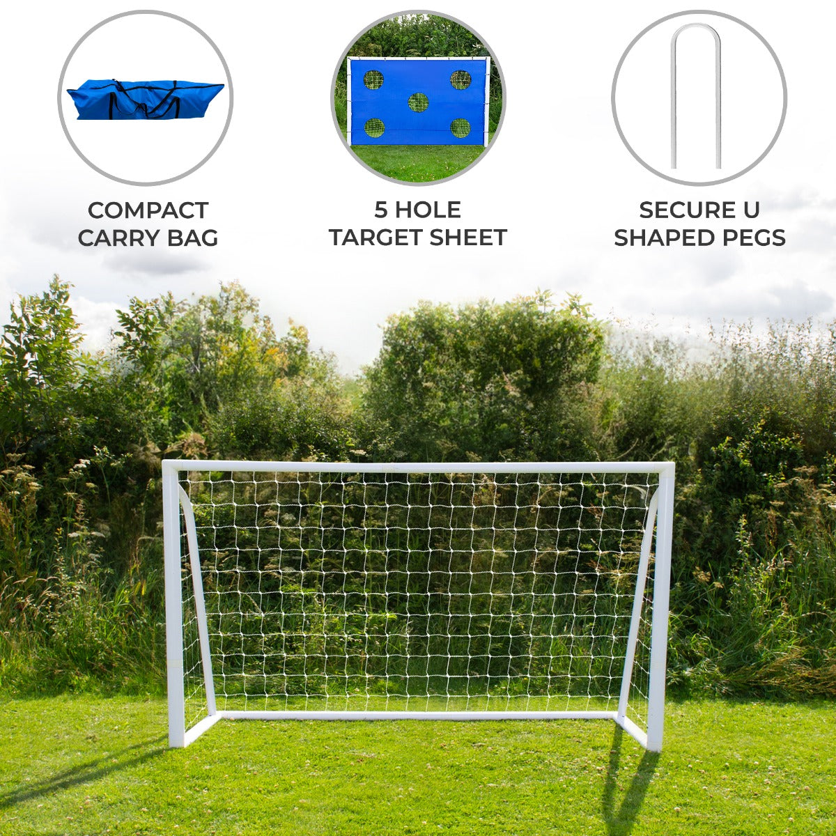 6 x 4 ft Football Goal with Carry Case and Target Sheet