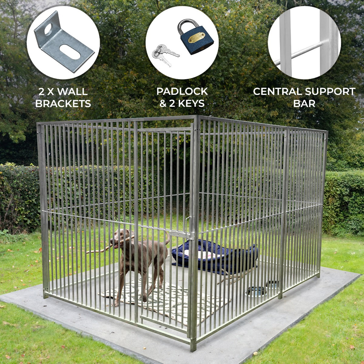 1m Dog Run Panel with Door – 5 cm Bar Spacing