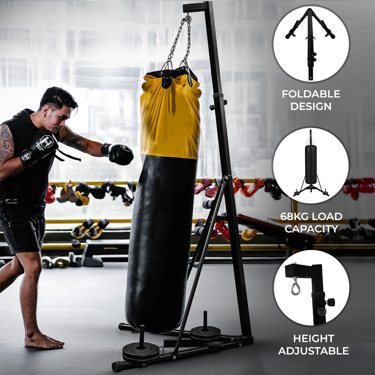 Foldable Punching Bag Stand for Home Gym