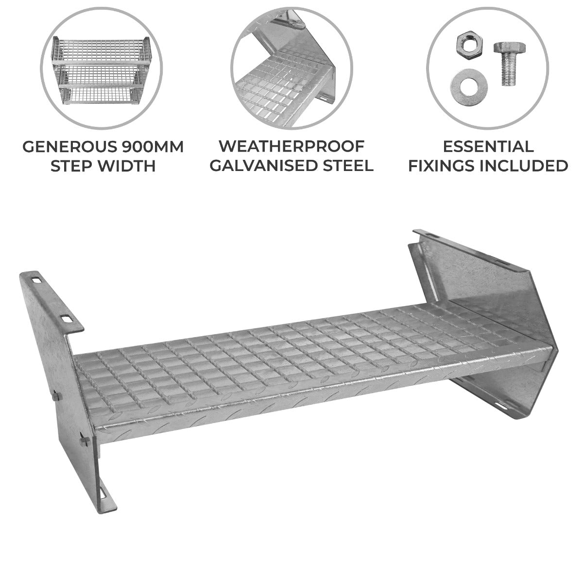 Additional Galvanised Steel Steps – 900 mm Wide