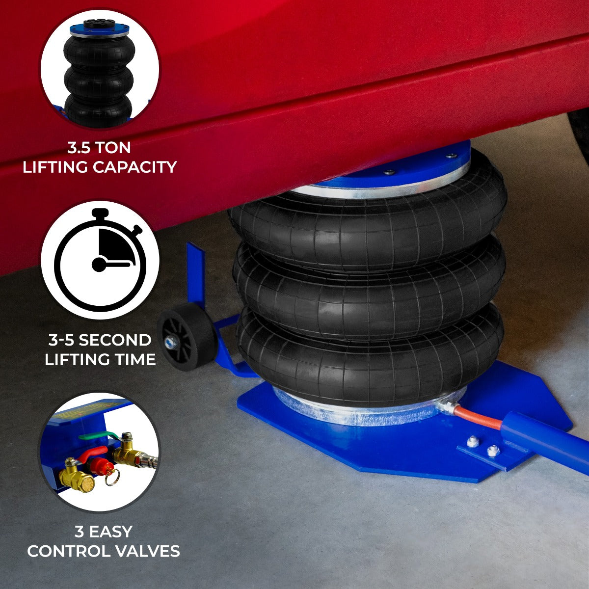 3.5-Ton Air Bag Jack with Long Lever Handle