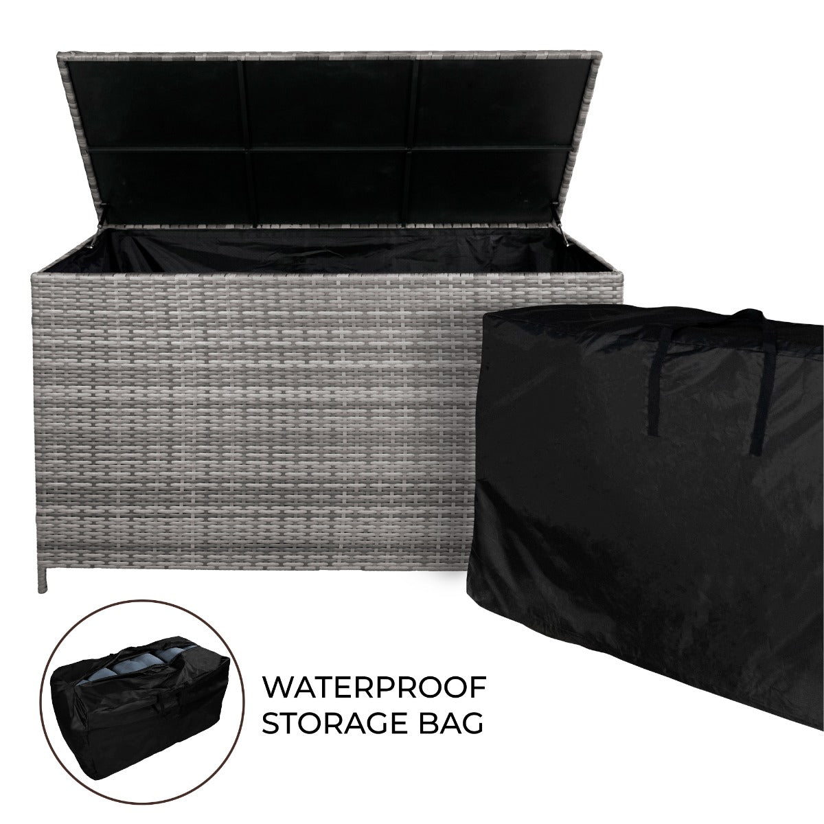 Grey Rattan Storage Box – 582 L
