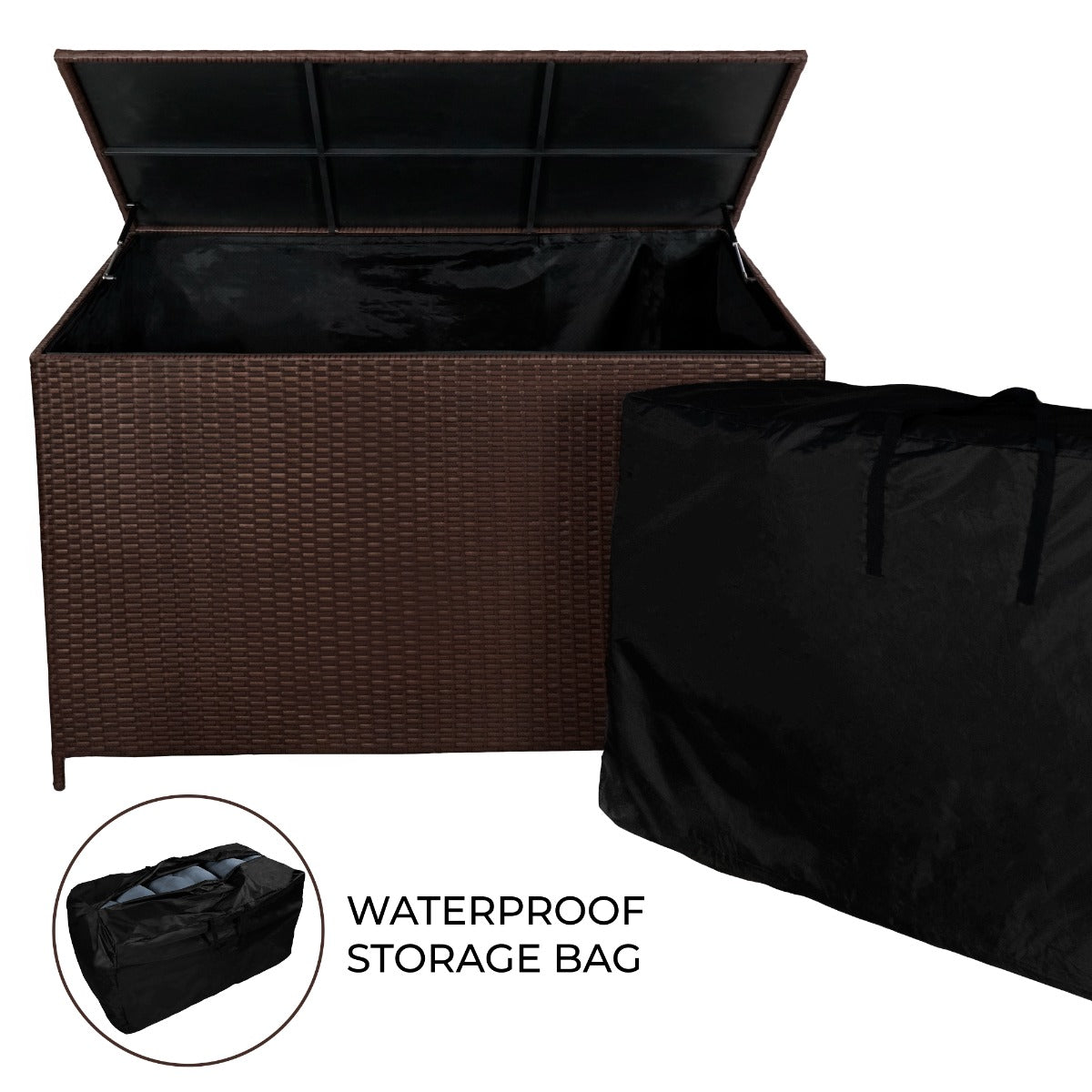 Brown Rattan Storage Box, 582 L Capacity