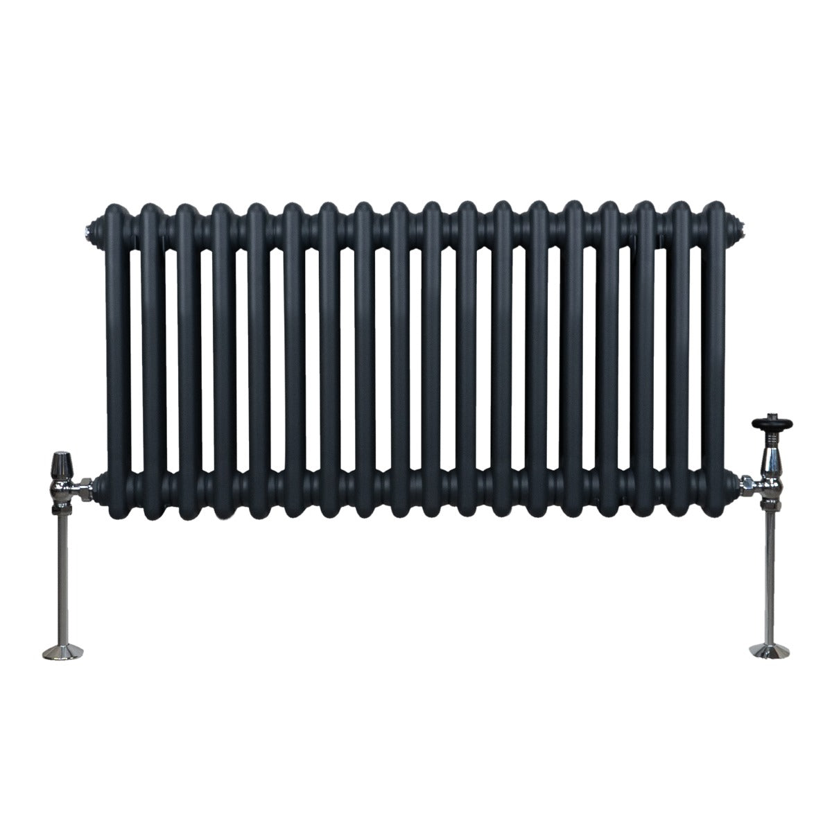 Traditional Two-Column Radiator, 300 x 832 mm, Anthracite Grey