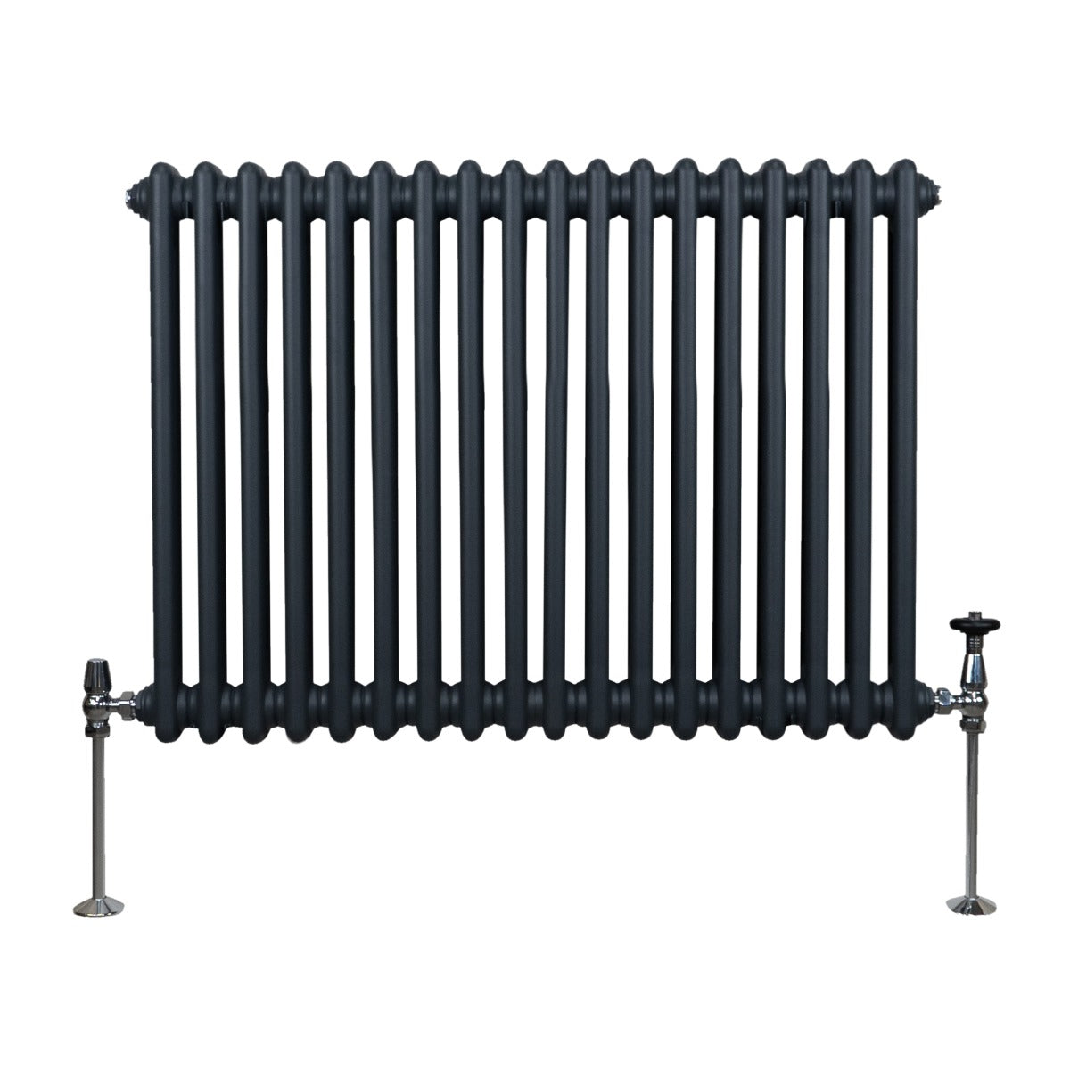 Traditional 2-Column Radiator, 600 x 832 mm, Anthracite Grey