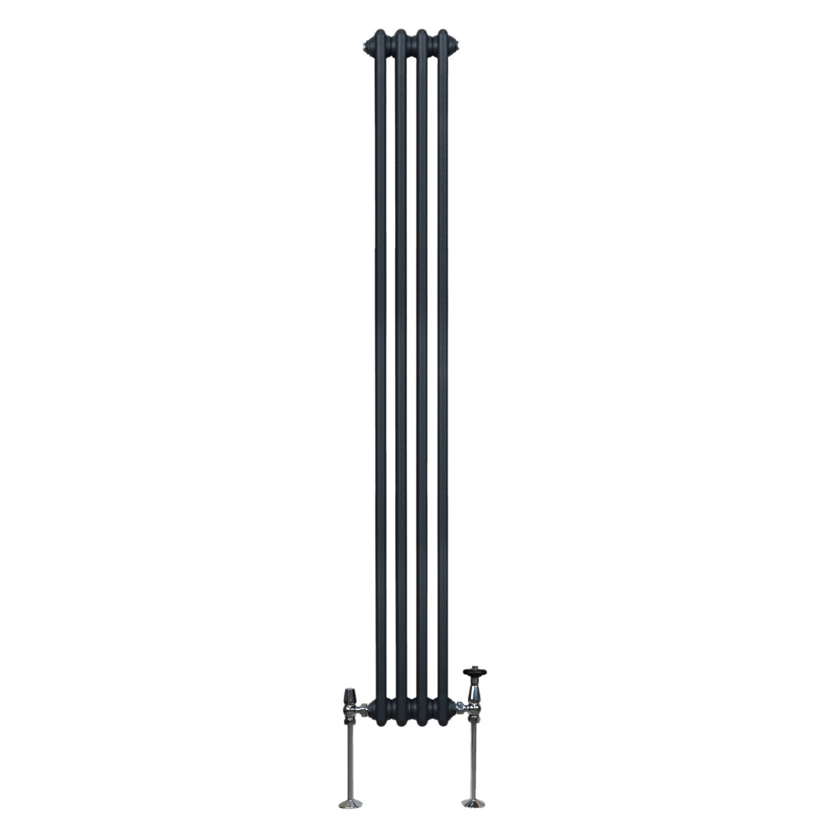 Traditional Two-Column Radiator, 1800 x 202 mm, Anthracite Grey