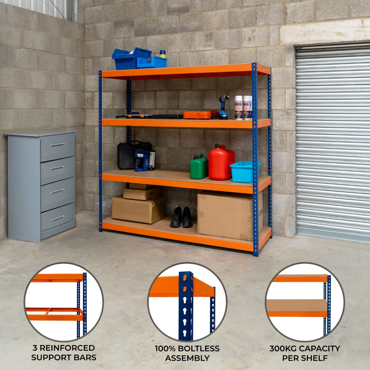 S-Rax 4-Shelf Racking Unit, 180 cm x 180 cm x 60 cm