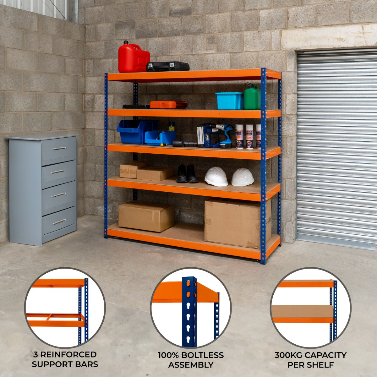S-Rax 5-Shelf Racking System, 180 cm x 180 cm x 60 cm