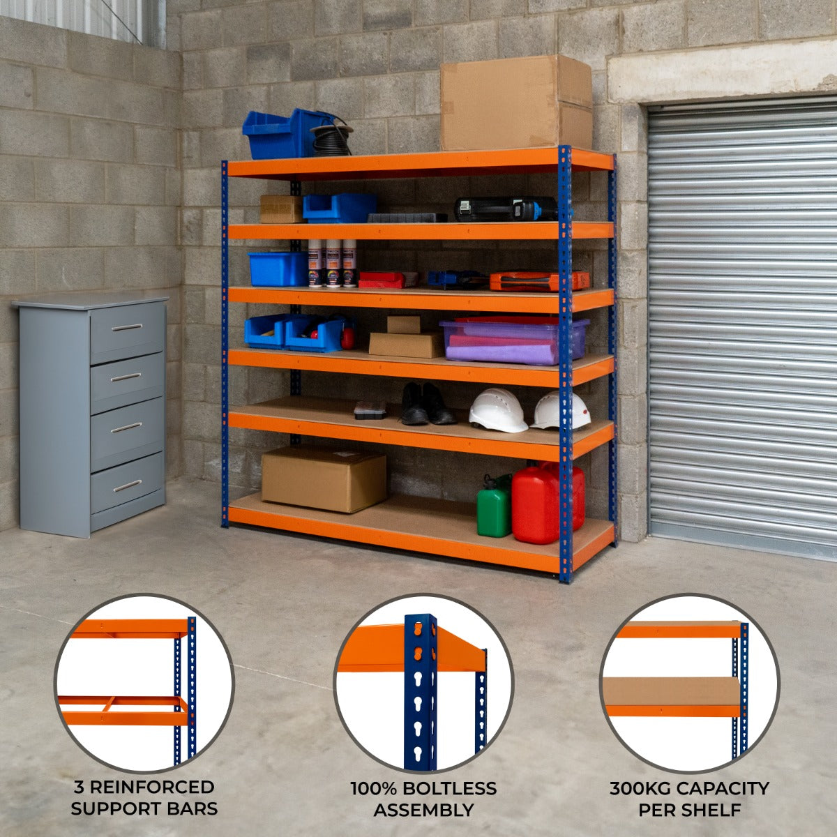 S-Rax 6-Shelf Racking Unit, 180 cm x 180 cm x 60 cm