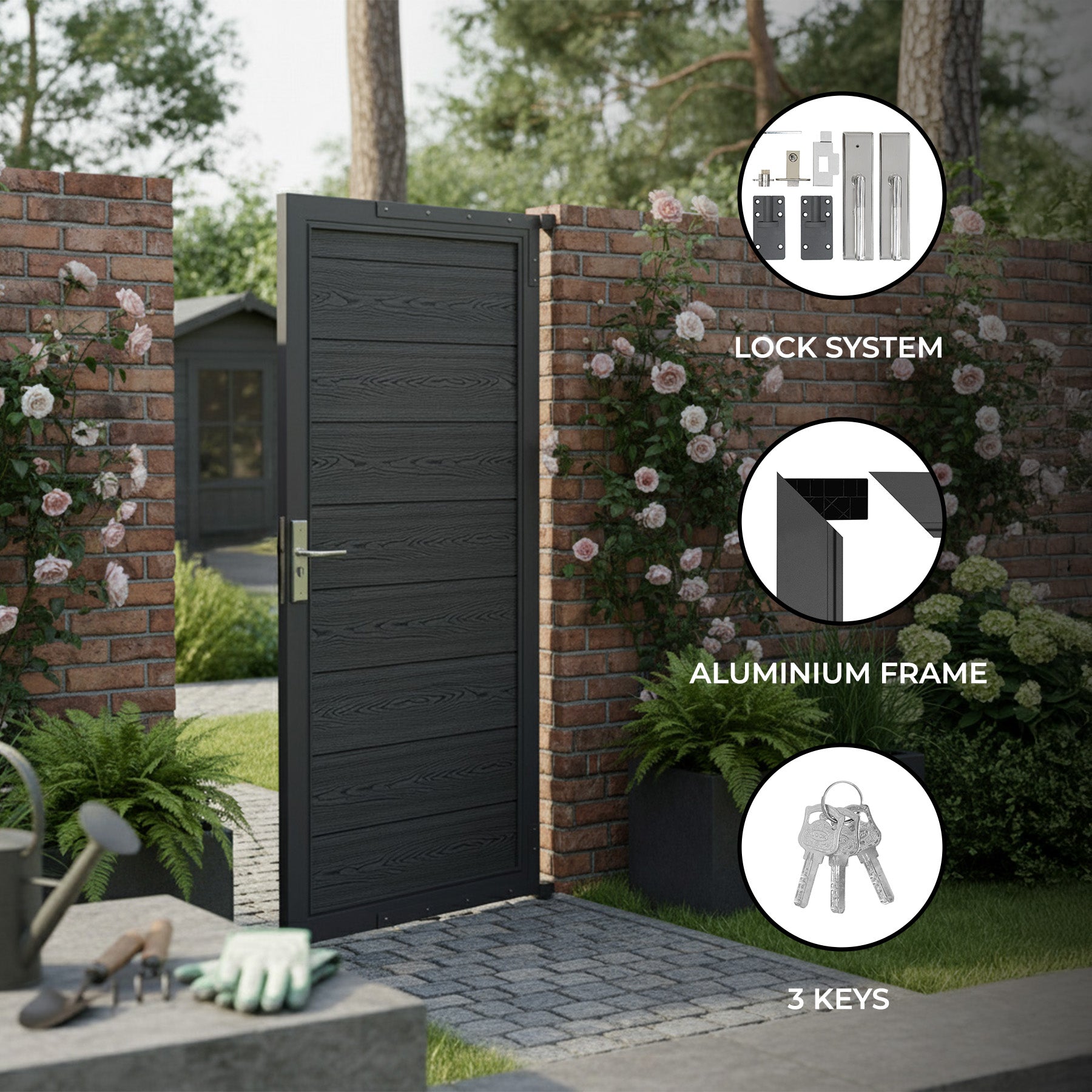 Grey Composite Panel Gate