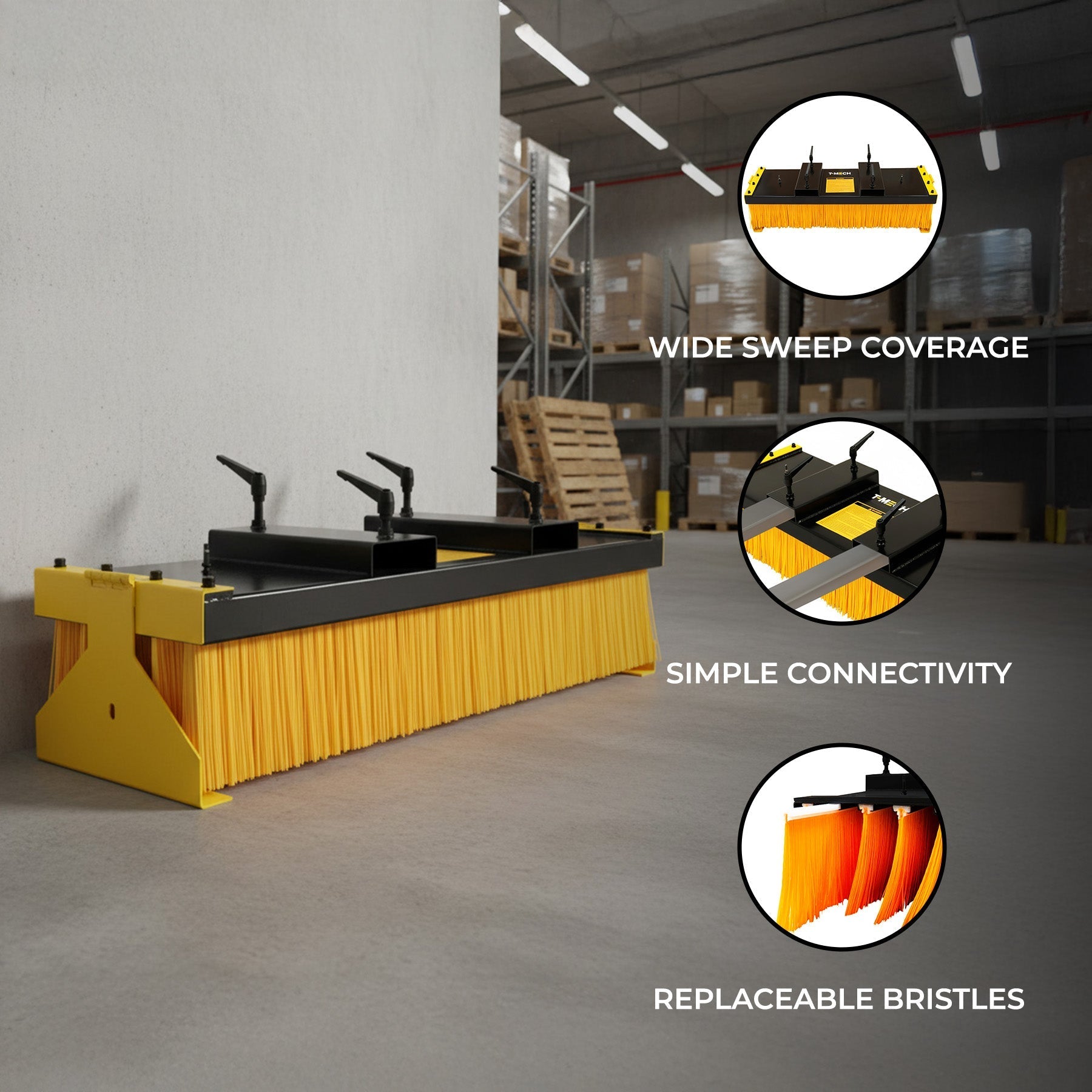 Forklift Sweeper Brush and Stands
