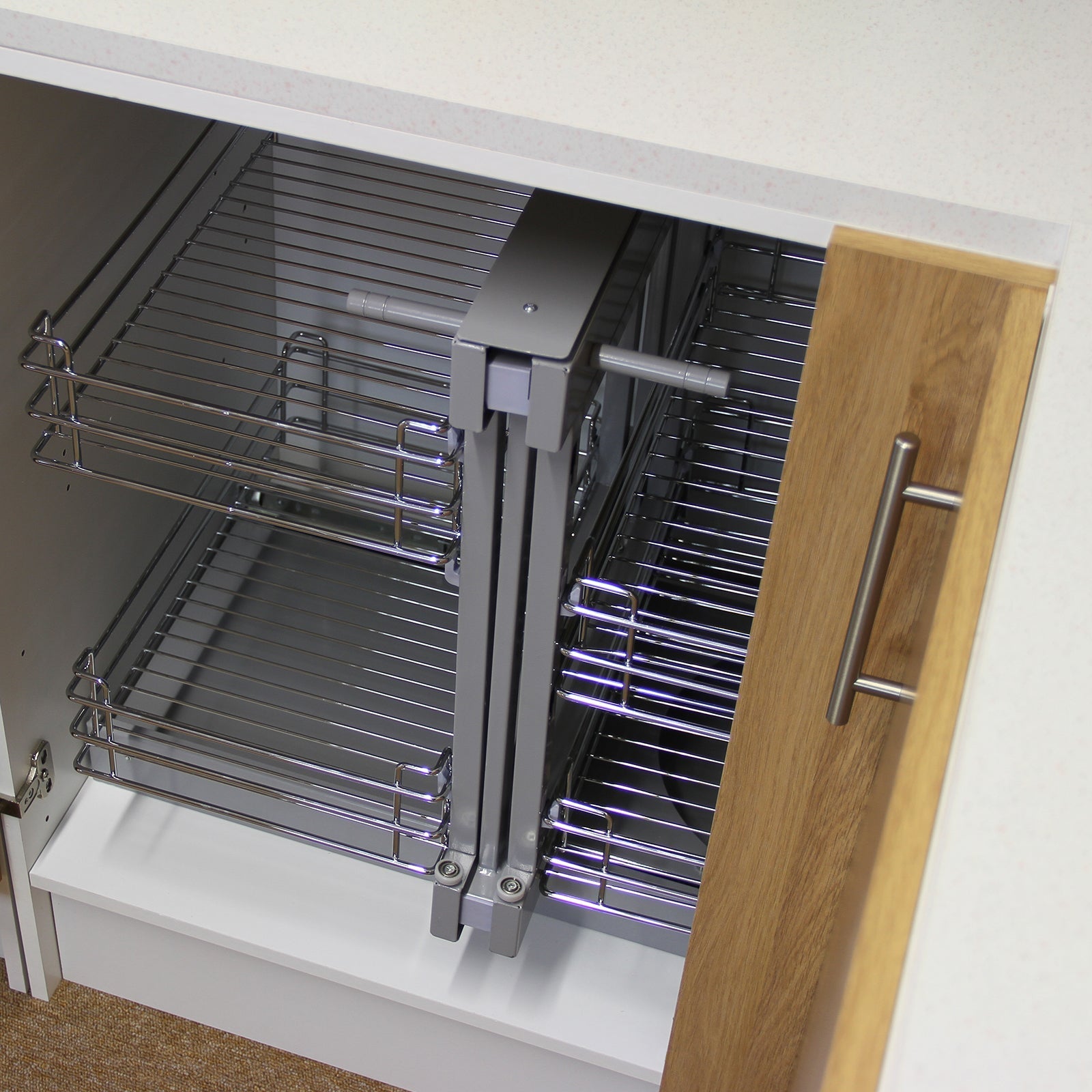 KuKoo Magic Corner Pull-Out Kitchen Cupboard Drawers – Left-Hand Installation