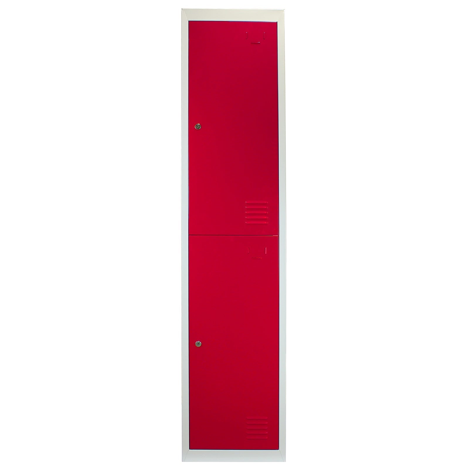 Red Metal Storage Locker, 2-Door, Flat-Packed