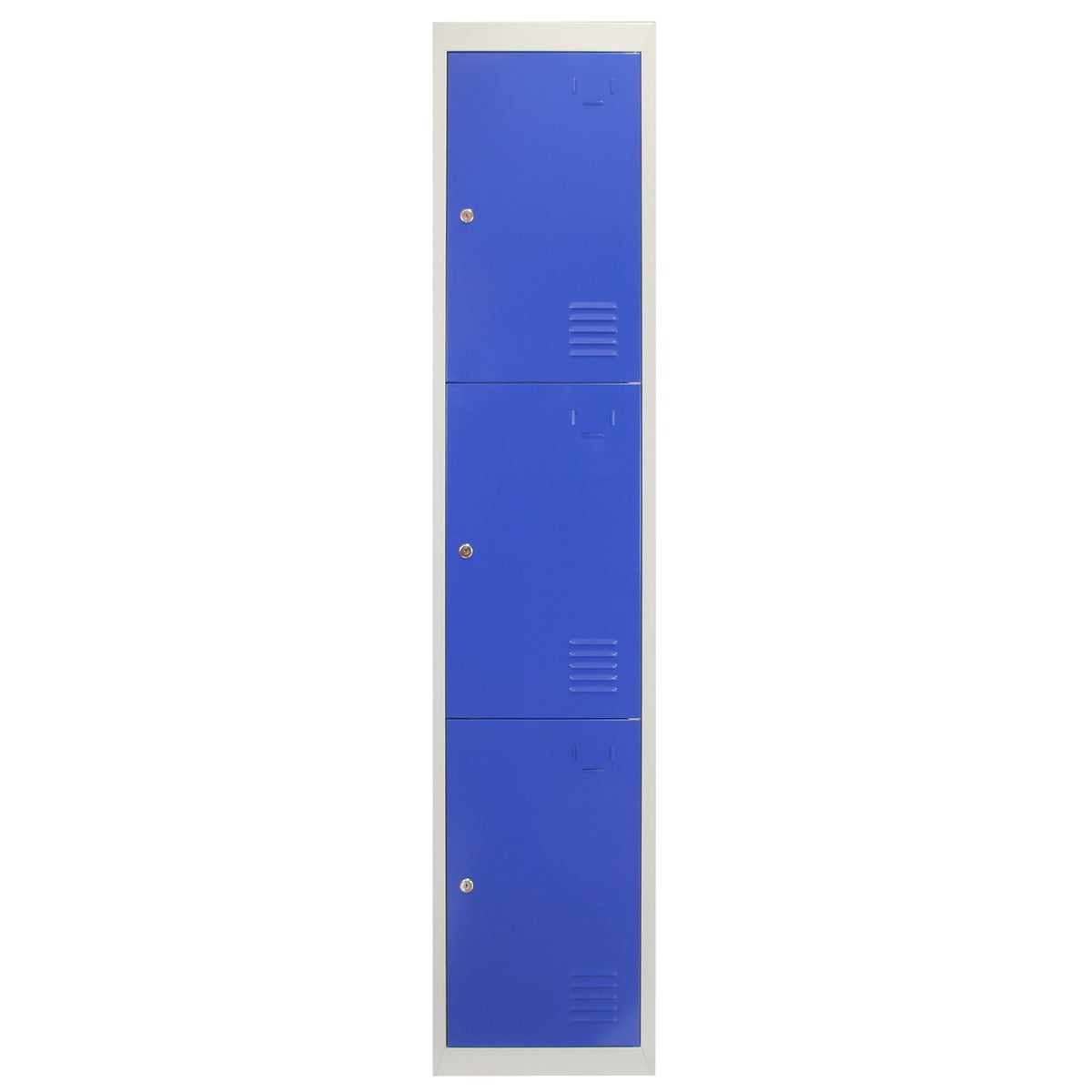 Blue 3-Door Metal Storage Locker - Flat-Pack